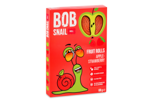 Конфеты фруктовые натуральные Яблоко-клубника Roll Bob Snail к/у 60г