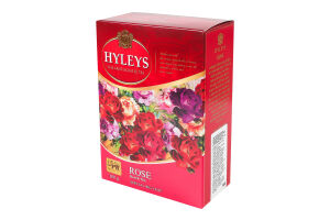 Чай чорний цейлонський байховий суцільнолистовий з додаванням рослинної сировини Троянда Hyleys к/у 100г
