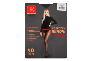 Колготи з зниженною талією чорні 40ден р.2 Day by Day