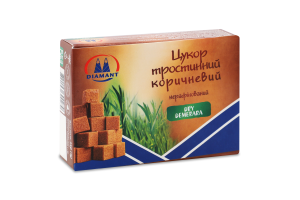 Цукор тростинний коричневий пресований 250г Діамант