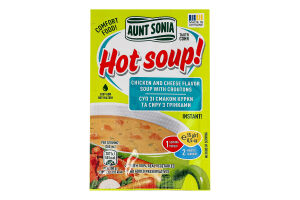Суп мгновенного приготовления со вкусом курицы и сыра с гренками Hot soup! Тьотя Соня м/у 15г