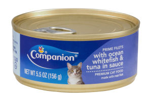 Companion Premium Cat Food Prime Filets with Ocean Whitefish & Tuna in Sauce 5.5 OZ