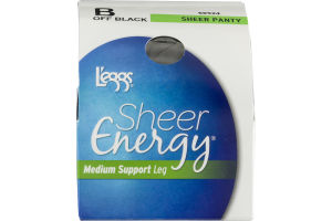 L'eggs Sheer Energy Medium Support Leg Sheer Panty B Off Black