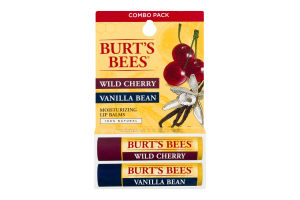 Burt's Bees Moisturizing Lip Balm Combo Pack Wild Cherry/Vanilla Bean - 2 PK