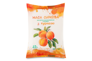 Масса творожная 23% десертная молокосодержащая сладкая с курагой ПП Дживальдіс м/у 185г