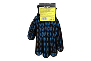 Рукавиці робочі чорні трикотажнi з синіми ПВХ квадратами р.10 з підвіскою Werk