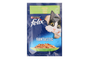 Корм консервований повнораціонний для дорослих котів з кроликом в желе Fantastic Felix д/п 85г