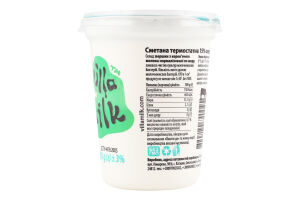 Сметана 15% термостатная Villa Milk ст 400г