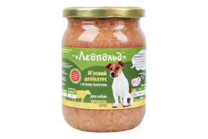 Корм консервированный для собак Мясной деликатес с мясом телятины Премиум Леопольд с/б 500г
