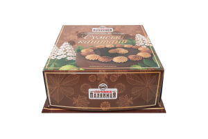 Торт повітряно-горіховий з кремом і начинками Сумські каштани Сумська Паляниця к/у 0.55кг