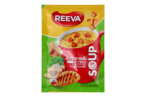Крем-суп быстрого приготовления со вкусом курицы с крутонами Куриный Reeva м/у 17г