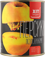 Персик половинками в сиропе Хіт продукт ж/б 820г