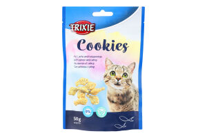 Печенье для кошек с лососем и кошачьей мятой Cookies Trixie д/п 50г