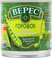 Горошок зелений мозкових сортів консервований стерилізований Верес в/с з/б 200г