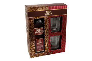 Набір Віскі 0.7л 40% + 2 склянки Hankey Bannister к/у