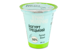 Йогурт 10% густий білий Грецький Точно молочно ст 280г