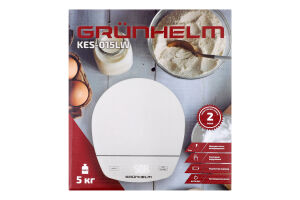 Ваги кухонні білі до 5кг Grunhelm