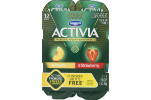 Dannon Activia Probiotic Lowfat Yogurt with Bifidus Variety Pack - 12 PK