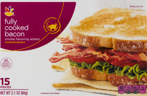 Ahold Fully Cooked Bacon Microwaveable - 15 CT