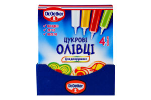 Олівці цукрові для декорування в чотирьох кольорах Dr.Oetker к/у 4х17г