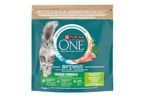 Корм сухой полнорационный для взрослых котов с индейкой Indoor formula Bifensis Purina One д/п 1.5кг
