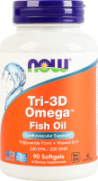 Добавка дієтична м'які капсули Tri-3D Оmega fish oil Now 90шт
