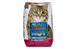 Корм д/котів з смаком яловичини сухий 10кг Пан Кот