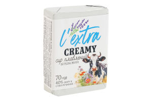 Сир плавлений Вершковий 40% L`extra, 70г, ящик 24шт