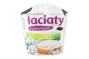 Крем-сир збитий з часником 58% 150г стакан Laciaty