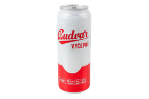 Пиво 0.5л 4% світле фільтроване пастеризоване Бочкове Budweiser Budvar з/б