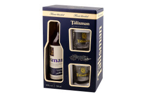 Набор Виски 0.7л 40% шотландский купажированный + 2 стакана The Talisman к/у 3шт