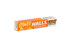 Карамель леденцовая со вкусом апельсина Energy Vitamin C Halls м/у 25.2г