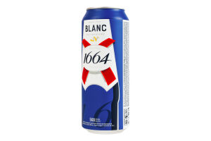 Пиво специальное 500мл 4.8% светлое пшеничное пастеризованное Blanc Kronenbourg 1664 ж/б