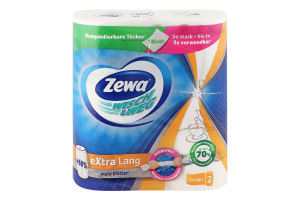 Полотенца бумажные кухонные 2-х слойные Design Extra Lang Wisch&Weg Zewa 2шт