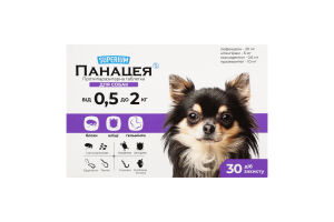 Таблетка протипаразитарна д/собак від 0,5кг до 2кг Панацея Суперіум