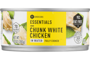 Essentials Chunk White Chicken in Water Fully Cooked