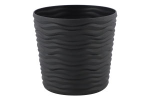 Горщик д/квітів Фьюжн 0,6л граніт з вставкою низький d12*11см арт115086 Алеана
