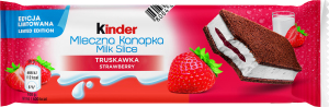 Пирожное бисквитное с молочной и клубничной начинкой Milk slice Kinder м/у 28г