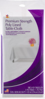 Ahold Premium Strength Poly Lined Table Cloth White 54 in x 108 in