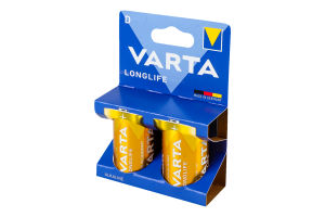 Елемент живлення лужний D 1.5V LR20 Longlife Varta 2шт