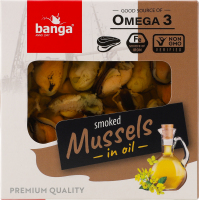 Мидии копченые в масле Banga к/у 120г