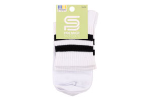 Шкарпетки Premier socks вис спорт смуж білі р23-25