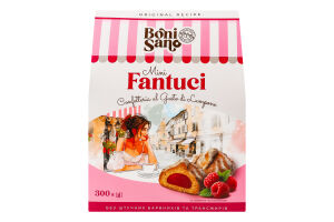 Вироби кондитерські Fantuci Mini з смаком малини 300г Boni Sano