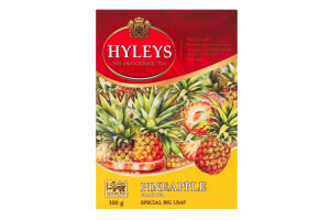 Чай чорний цейлонський байховий суцільнолистовий з додаванням рослинної сировини Ананас Hyleys к/у 100г