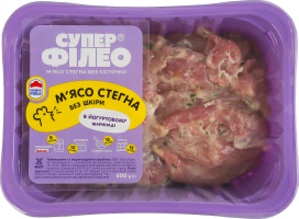 М'ясо стегна курчати-бройлера в йогуртовому маринаді Супер Філео б/ш б/к охол лоток 0.6кг
