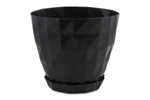 Вазон д/квітів Кристал 1,85л антрацит з підставкою Серінова