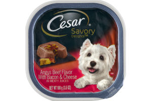 Cesar Savory Delights Canine Cuisine Angus Beef Flavor With Bacon & Cheese