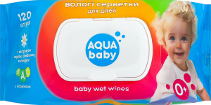 Серветки вологі дитячі з вітамінним комплексом Aqua Baby 120шт