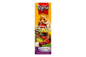 Палочки для грызунов фруктово-овощные Topsi к/у 150г