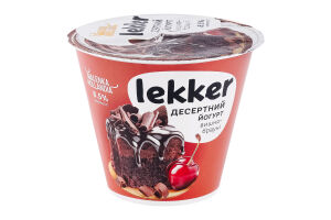 Йогурт 8.5% десертный Вишня-брауни Lekker ст 180г